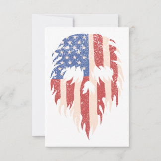 Tarjeta De Agradecimiento USA Flag Skull Beard | Distressed Patriotic Design