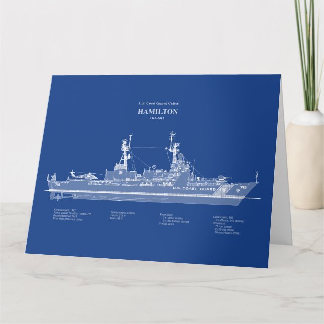 Tarjeta De Agradecimiento USCG Cutter Hamilton whec-715 - ABD (Anverso)