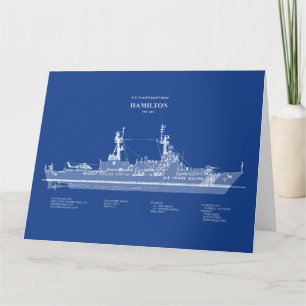 Tarjeta De Agradecimiento USCG Cutter Hamilton whec-715 - ABD