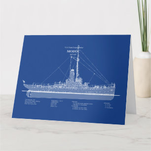 Tarjeta De Agradecimiento USCG Cutter Modoc wpg-46 - ABD