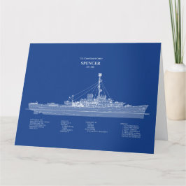 Tarjeta De Agradecimiento USCG Cutter Spencer wpg-36 - ABD