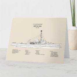 Tarjeta De Agradecimiento USCG Cutter Spencer wpg-36 - SBD