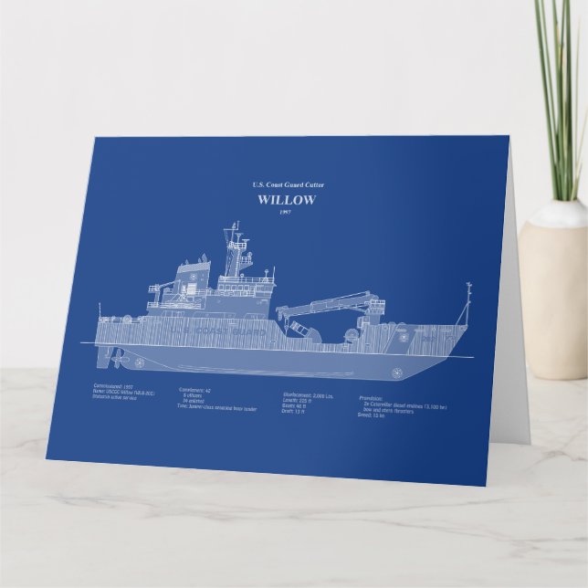 Tarjeta De Agradecimiento USCG Cutter Willow wlb-202 - ABD (Anverso)