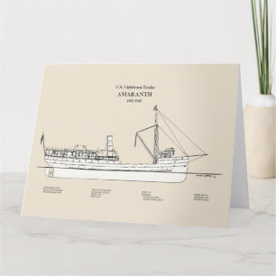 Tarjeta De Agradecimiento USCG Lighthouse Tender Amaranth - SBD