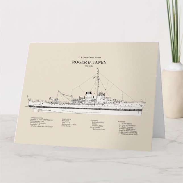 Tarjeta De Agradecimiento USCG Roger B. Taney whec-37 - SBD (Anverso)