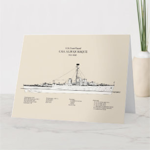 Tarjeta De Agradecimiento USCG USS Albuquerque PF-7 - SBD
