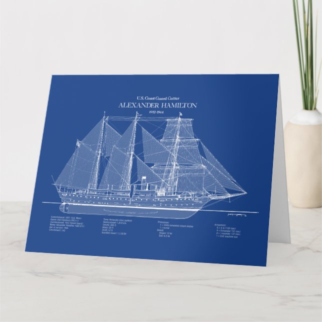 Tarjeta De Agradecimiento USCGC Alexander Hamilton wix-272 - ABD (Anverso)