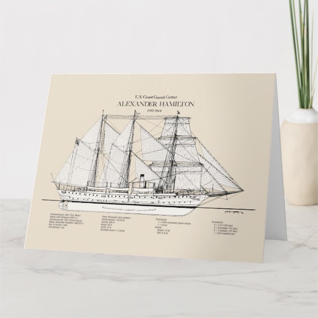 Tarjeta De Agradecimiento USCGC Alexander Hamilton wix-272 - SBD (Anverso)
