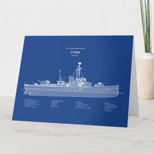 Tarjeta De Agradecimiento USCGC Cobb wpg-181 - ABD (Anverso)