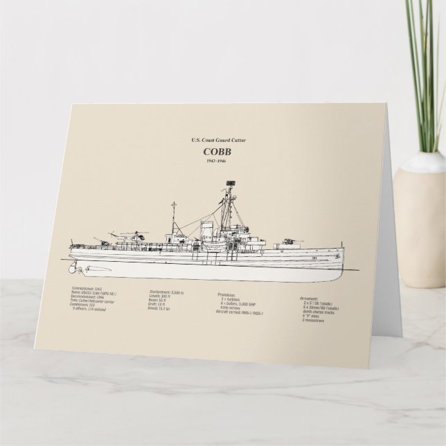 Tarjeta De Agradecimiento USCGC Cobb wpg-181 - SBD (Anverso)
