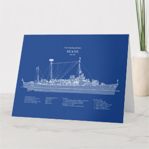 Tarjeta De Agradecimiento USCGC Duane wpg-33 - ABD