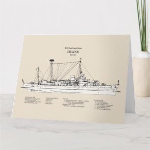 Tarjeta De Agradecimiento USCGC Duane wpg-33 - SBD