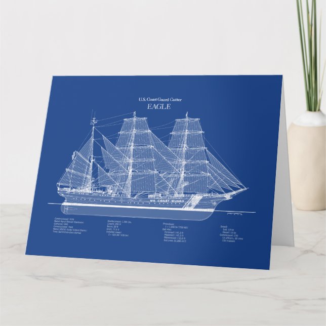 Tarjeta De Agradecimiento USCGC Eagle wix-327 - ABD (Anverso)