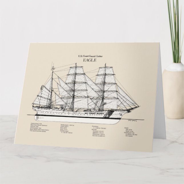 Tarjeta De Agradecimiento USCGC Eagle wix-327 - SBD (Anverso)