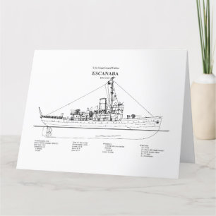Tarjeta De Agradecimiento USCGC Escanaba wpc-77 - BD