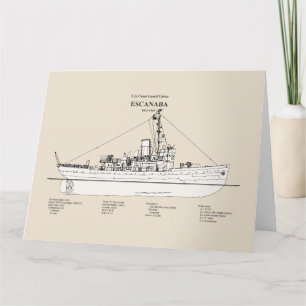Tarjeta De Agradecimiento USCGC Escanaba wpc-77 - SBD