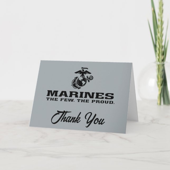 Tarjeta De Agradecimiento USMC "Los pocos, el orgulloso" logo negro apilado (Anverso)