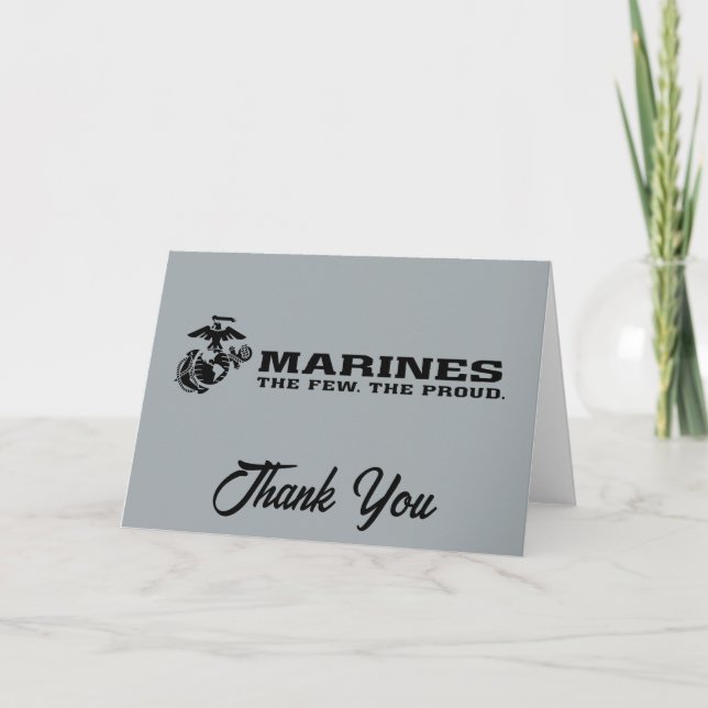 Tarjeta De Agradecimiento USMC "Los pocos, el orgulloso" logo negro apilado (Anverso)