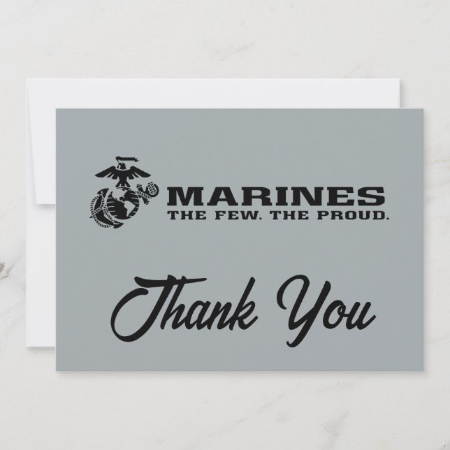 Tarjeta De Agradecimiento USMC "Los pocos, el orgulloso" logo negro apilado (Anverso)