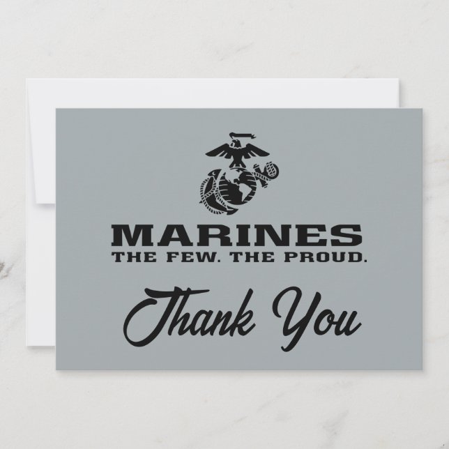 Tarjeta De Agradecimiento USMC "Los pocos, el orgulloso" logo negro apilado (Anverso)