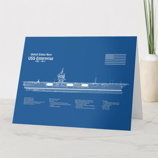 Tarjeta De Agradecimiento USS Enterprise - Planes para el diseño general de  (Anverso)
