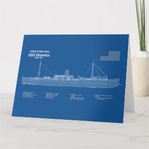 Tarjeta De Agradecimiento USS Vesuvius - Planes de trazado de buques ABD