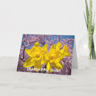 Tarjeta De Agradecimiento ¡Usted hace que sonríe! Narcisos de la primavera