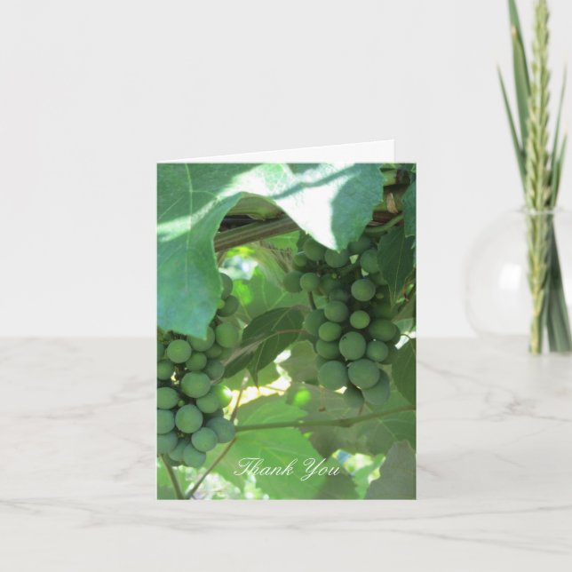 Tarjeta De Agradecimiento Uvas en las Vides Gracias (Anverso)