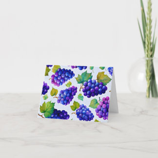 Tarjeta De Agradecimiento Uvas geniales arte de frutas en acuarela colorida 