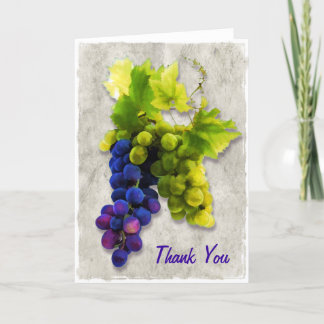 Tarjeta De Agradecimiento Uvas moradas y verdes gracias