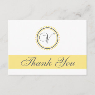 Tarjeta De Agradecimiento V el círculo Monogam del punto le agradece las