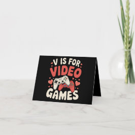 Tarjeta De Agradecimiento V Es Para Videojuegos Divertido Día de San Valentí