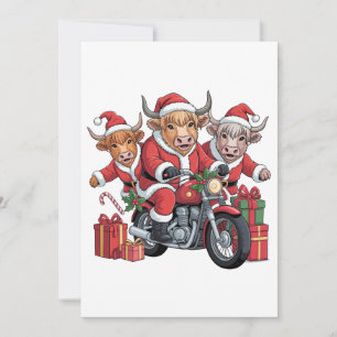 Tarjeta De Agradecimiento Vaca de las Tierras Altas Ganado Animal Navideño T
