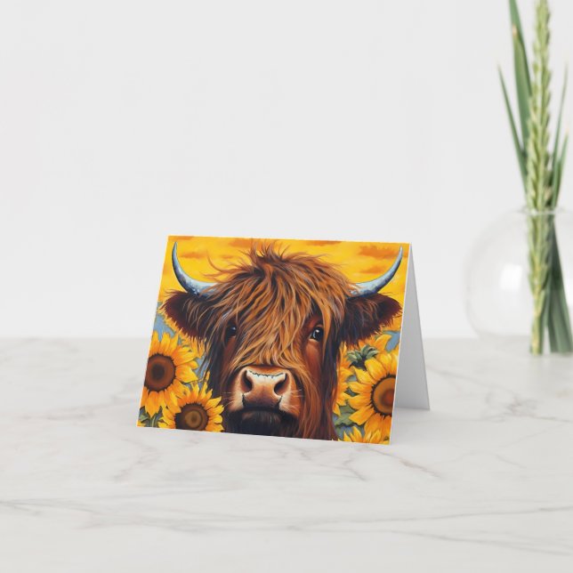 Tarjeta De Agradecimiento Vaca Highland (Anverso)
