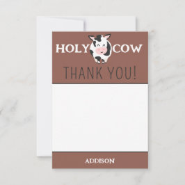 Tarjeta De Agradecimiento Vaca Santa Gracias Fiesta De Animales Agrícolas