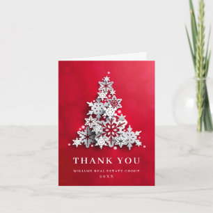 Tarjeta De Agradecimiento Vacaciones de árbol navideño corporativo