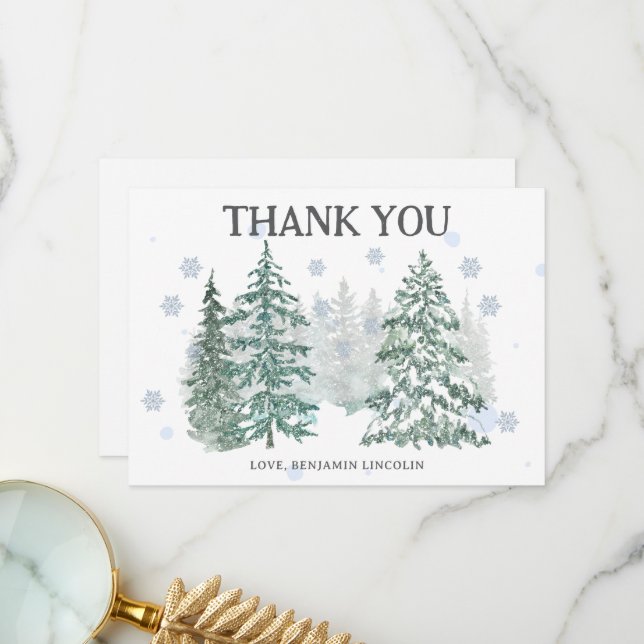 Tarjeta De Agradecimiento Vacaciones en invierno (Anverso/Reverso In Situ)