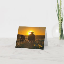 Tarjeta De Agradecimiento Vacas al atardecer