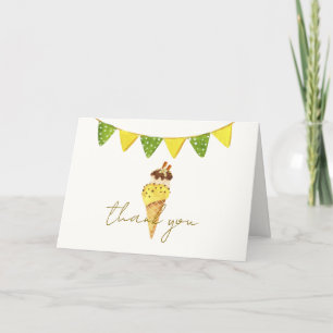Tarjeta De Agradecimiento Vainilla Brillante Baby Shower Crema De Hielo Scoo
