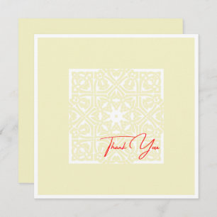 Tarjeta De Agradecimiento Vainilla clásica y marco elegante blanco Texto roj