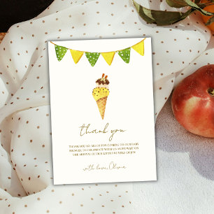 Tarjeta De Agradecimiento Vainilla De Verano Baby Shower De Crema De Hielo