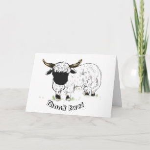 Tarjeta De Agradecimiento Valais ovejas negras - ¡Gracias Ewe!