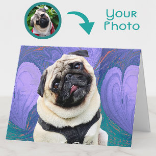 Tarjeta De Agradecimiento Valentine Hearts Love Purple Photo Greeting