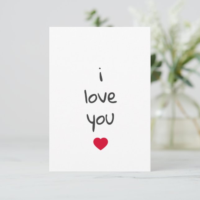 Tarjeta De Agradecimiento Valentine I Love You Heart Card (Anverso de pie)