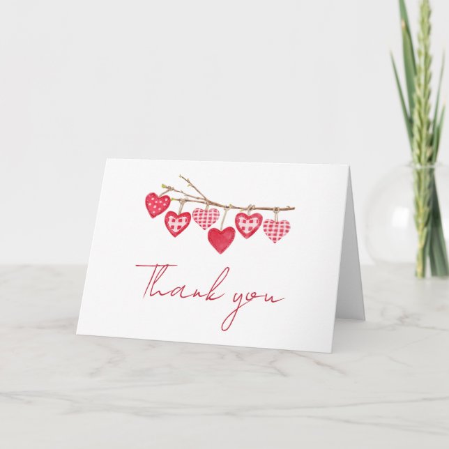 Tarjeta De Agradecimiento Valentine Little Slove Baby Shower (Anverso)