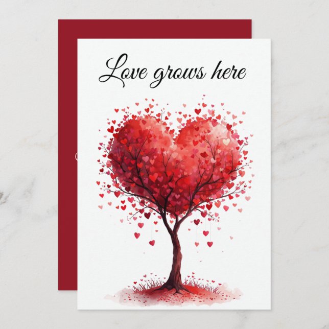Tarjeta De Agradecimiento Valentine Love Card | Romantic for Him & Her (Anverso / Reverso)