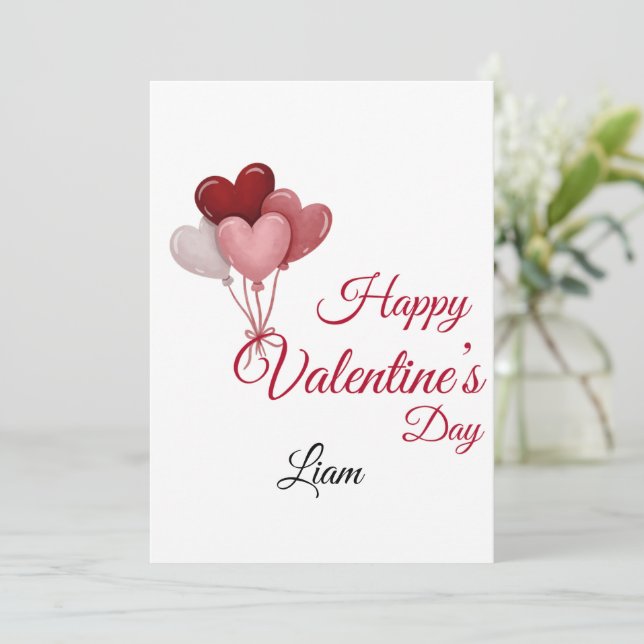 Tarjeta De Agradecimiento Valentine Love Card | Romantic for Him & Her (Anverso de pie)