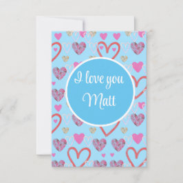 Tarjeta De Agradecimiento Valentine Red Happy heart romance graphic