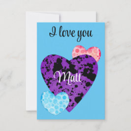 Tarjeta De Agradecimiento Valentine Red Happy hearts romance graphic