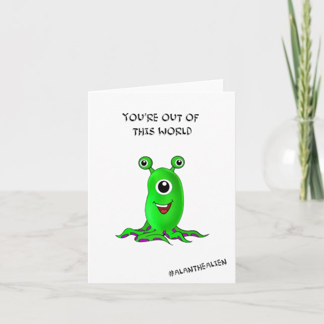 Tarjeta De Agradecimiento Valentines Day - You're out of this world (Anverso)